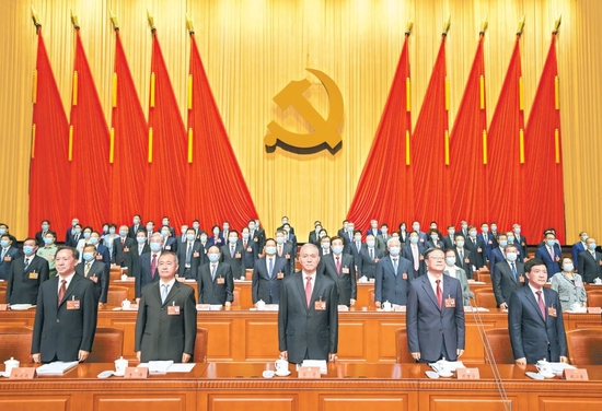  昨天，中国共产党北京市第十三次代表大会隆重召开。图为开幕会主席台。本报记者 贾同军摄