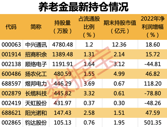 养老金最新动态:现身9股前十大流通股东,3股同时获社保基金重仓