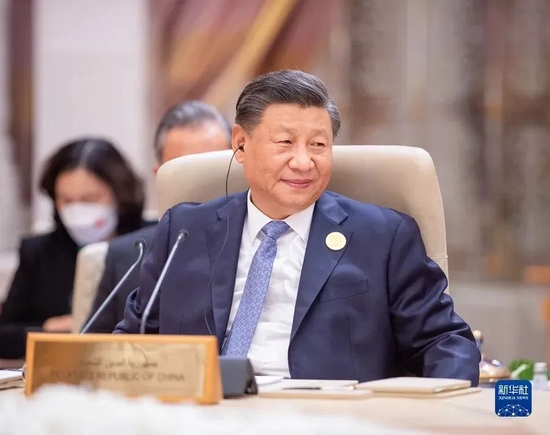 当地时间2022年12月9日下午，首届中国－海湾阿拉伯国家合作委员会峰会在利雅得阿卜杜勒阿齐兹国王国际会议中心举行。新华社发