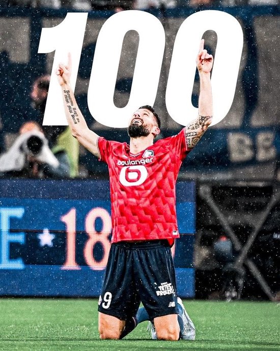 39岁6个月19天！吉鲁成为历史最年长达成法甲100场里程碑的球员