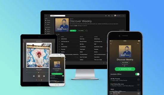 Spotify在PC端、笔记本和手机设备上的应用