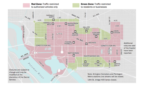 “红区”及“绿区”的范围。/ 《华盛顿邮报》网站截图