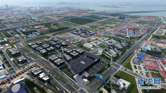 这是广东自贸区深圳前海蛇口片区一角(2016年4月19日摄)。
