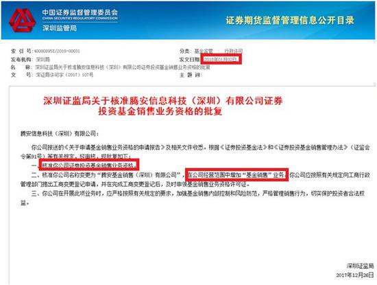 腾讯拿下第三方基金销售牌照 发力浮动收益基金销售