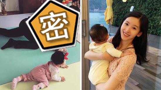 可爱爸爸刘强东 陪女儿爬地垫