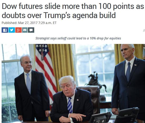 盘前:特朗普执行力遭质疑 道指期货跌逾百点|美