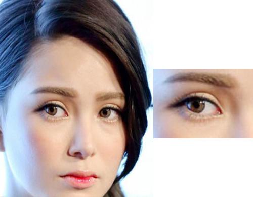 同样是混血的昆凌,有时候也离不开双眼皮贴。