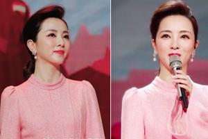 央视主持人李思思一袭粉衣粉嫩似少女