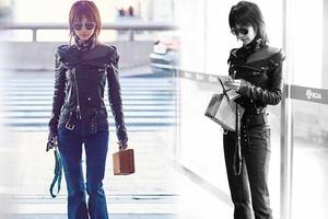 王子文亮相秀大长腿 机场走出T台模特感