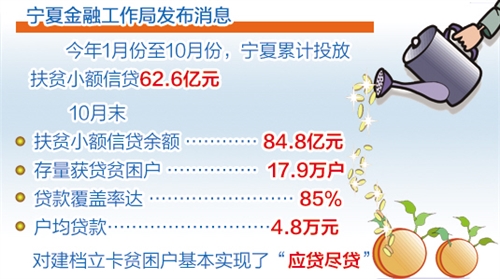 宁夏:扶贫小额信贷覆盖率达85%