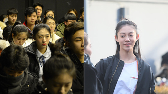 中戏艺考生俊男美女素颜上阵
