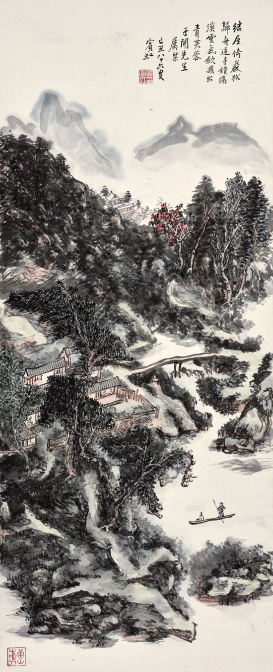 近现代中国绘画名家名作赏析—黄宾虹《湖山泛舟图》_手机新浪网