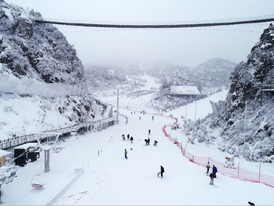 游客滑雪照