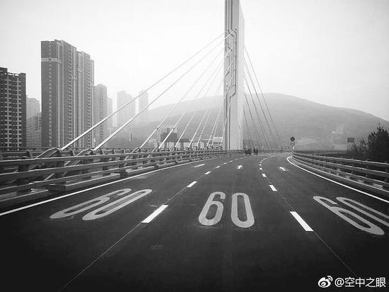 河口灣大橋主橋限速60公里/小時。(受訪者供圖)