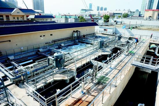 马栏河污水处理厂一期已完成提标改造任务。半岛晨报、海力网摄影记者孙振芳