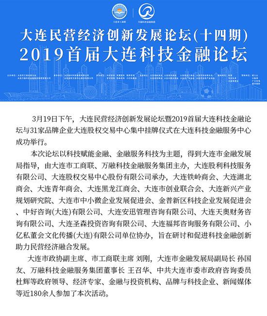 大连民营经济创新发展论坛暨2019首届大连科