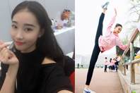 同济校花置身麦田神情陶醉