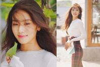 同济校花置身麦田神情陶醉