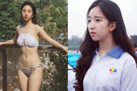 同济校花置身麦田神情陶醉