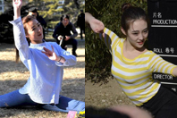 同济校花置身麦田神情陶醉