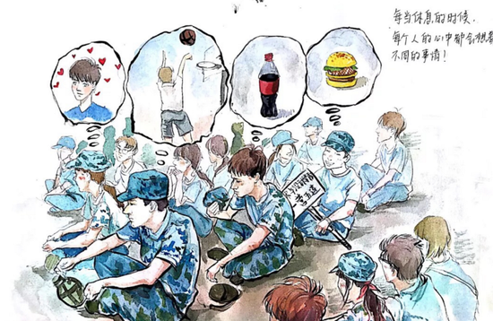 00后大学生手绘军训记忆 网友:太优秀(图)(3)