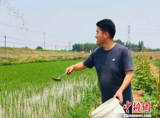图为平东林在田间劳作。 张文清 摄