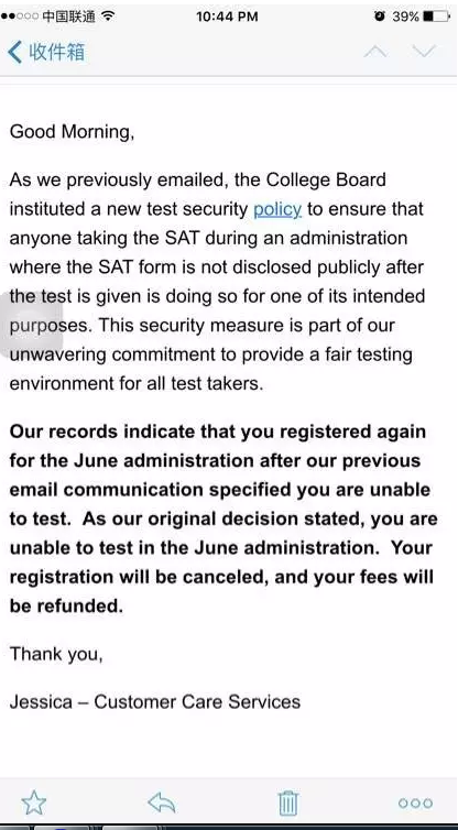6月新SAT考试考生再次被拒考 6月新SAT考试考生再次被拒考