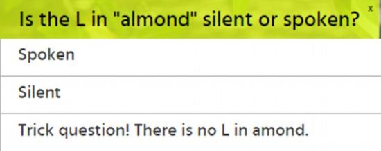 5。 “almond”（杏仁）中的“L”发不发音？