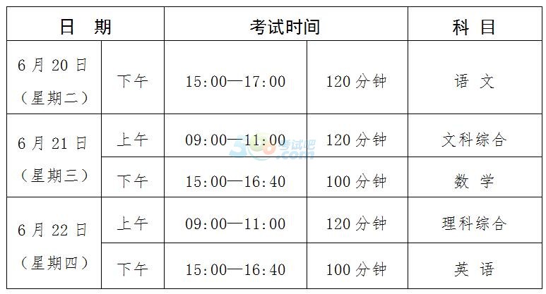 2017广东汕头中考考试时间:6月20日-22日|中考