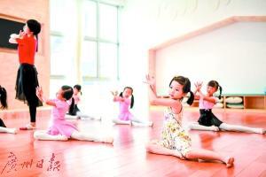 小朋友在学习舞蹈。广州日报全媒体记者陈忧子 实习生江宇祺 摄