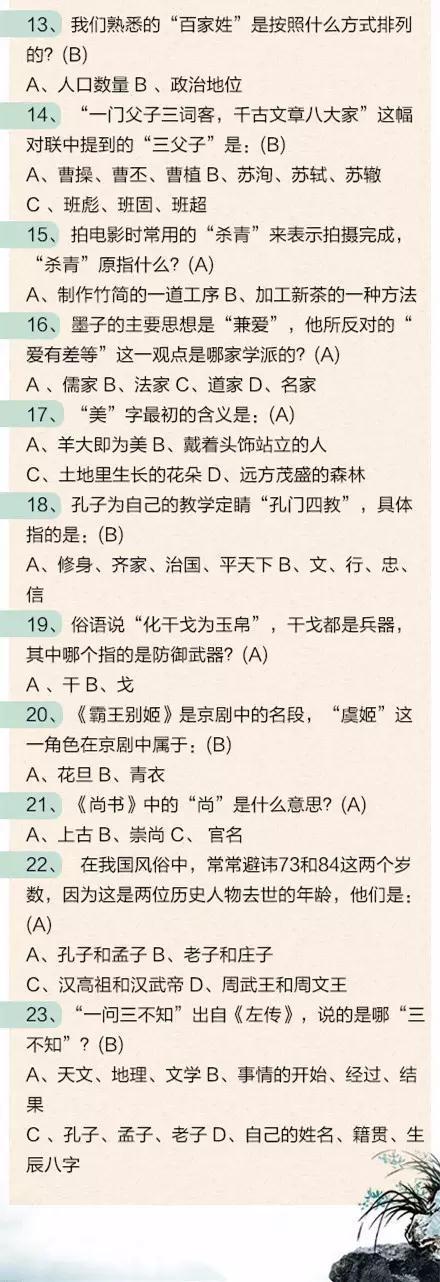 中考必考常识:中国文化知识100题(图)|中考|必考