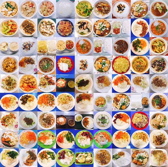她发在微博里四年大学食堂饭菜的照片，勾起了许多人对大学时代的满满回忆。 受访者供图