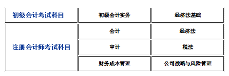 初级的考试科目:《初级会计实务》和《经济法基础》