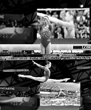 本月3日，刘婷婷在2018年世界体操锦标赛中勇夺女子平衡木冠军。通讯员供图