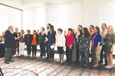 陈西娜就职仪式。(来源：加拿大《明报》 伍皑婷摄)