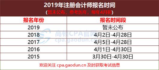 点击进入>>>2019年注册会计师报名入口