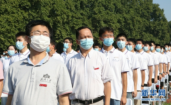 9月12日上午,武汉大学举行2021级本科生开学典礼。新华网发 屈波摄