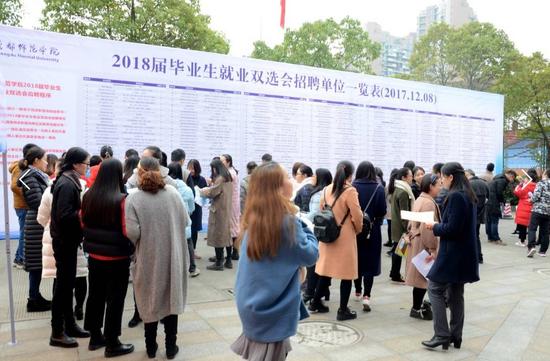 12月8日,“成都师范学院2018届毕业生就业双选会”举行。来源:四川新闻网