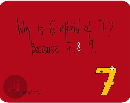 Why is 6 afraid of 7?