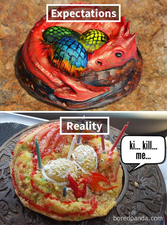 14.My wife made a dragon cake for her mother’s birthday.