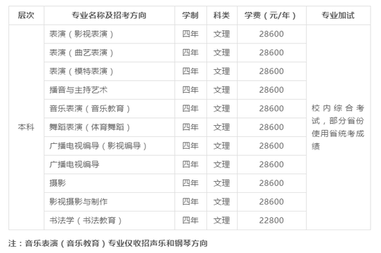 北京城市学院2019年艺术类招生简章