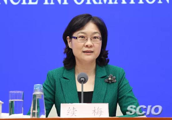 学习部新闻发言人、新闻办主任续梅(张馨 摄)