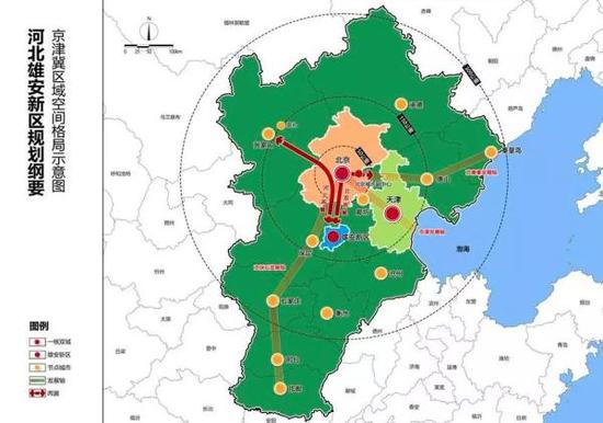 京津冀区域空间格局示意图。 新华社 图