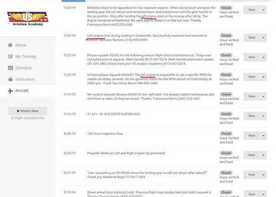坠毁飞机此前维修记录。来源：受访者供图坠毁飞机此前维修记录。来源：受访者供图