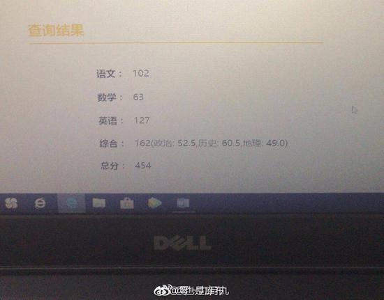 宋祖儿高考总分454 超线171分英语单科127分