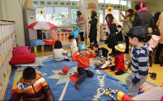 北京市私立汇佳学校为同学准备了体验区