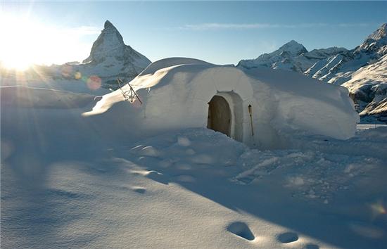 瑞士的Iglu-Dorf冰雪酒店