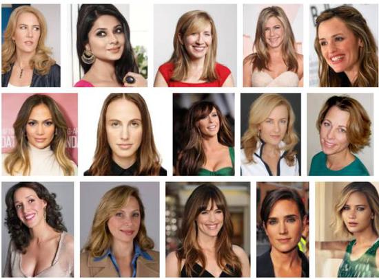 你在Google Image上搜索Jennifer这个名字会出现的明星照片们