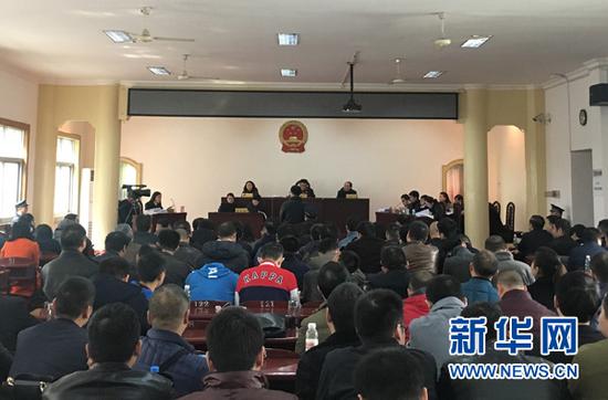 这是3月21日在湖北省公安县人民法院拍摄的庭审现场。新华社记者梁建强摄