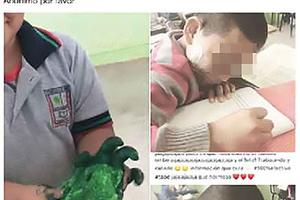 墨西哥教师用胶带封嘴惩罚说话学生